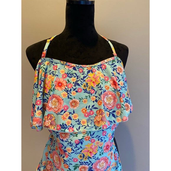 One piece Swimsuit Womens Off Shoulder Ruffled Collar Size ? See measurements - Picture 2 of 8